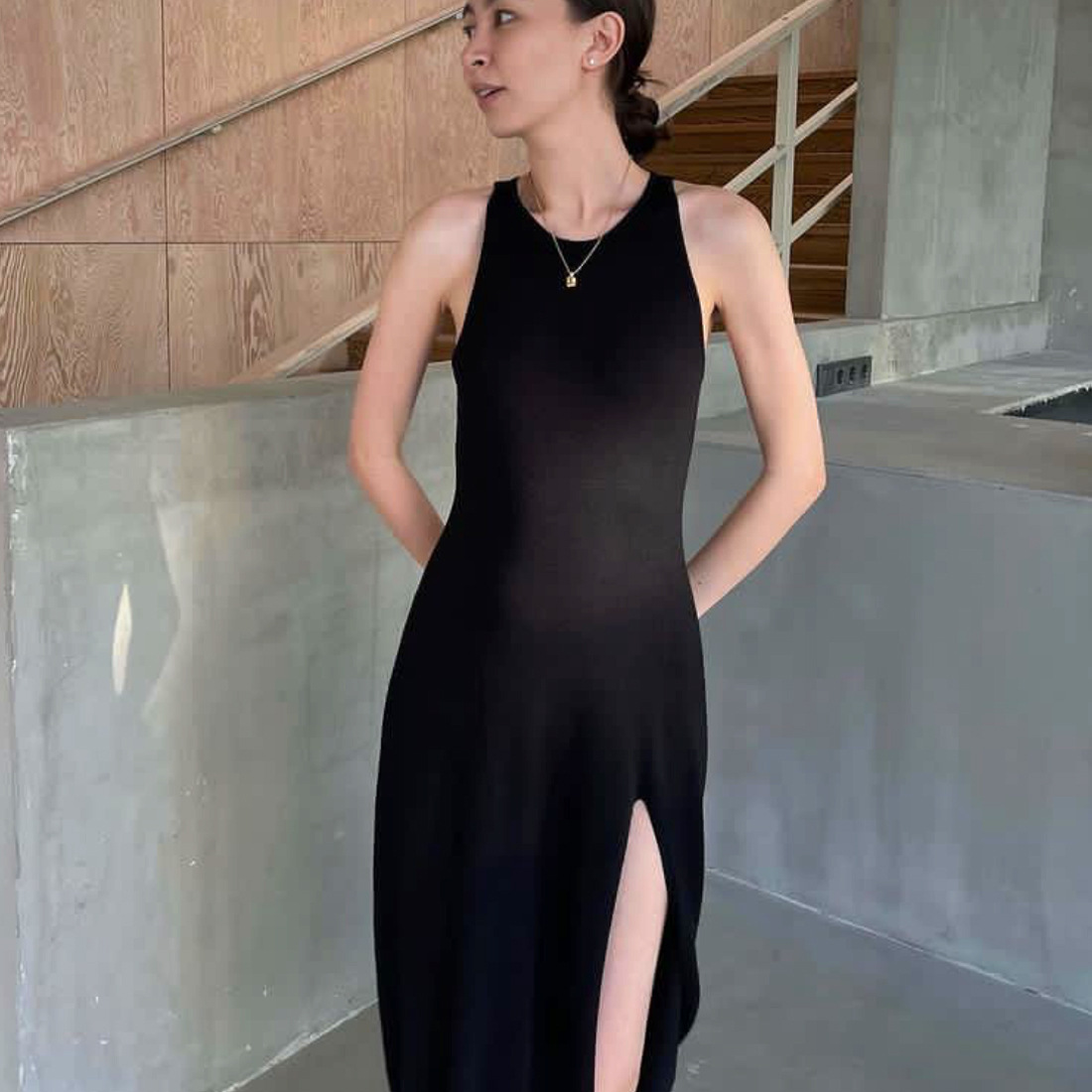 Ootddress Summer New Sleelvess Slim Bodycon Dress Women Casual High Split Out Solid Holiday Beach Sundress White Tank Dresses 2025
