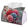 Diamond Painting PU Multicolored Roses Tissue Box Tissue Holder