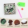 Wooden DIY Panda Diamond Painting Kit Note Box with 160 Papers for Office Desk