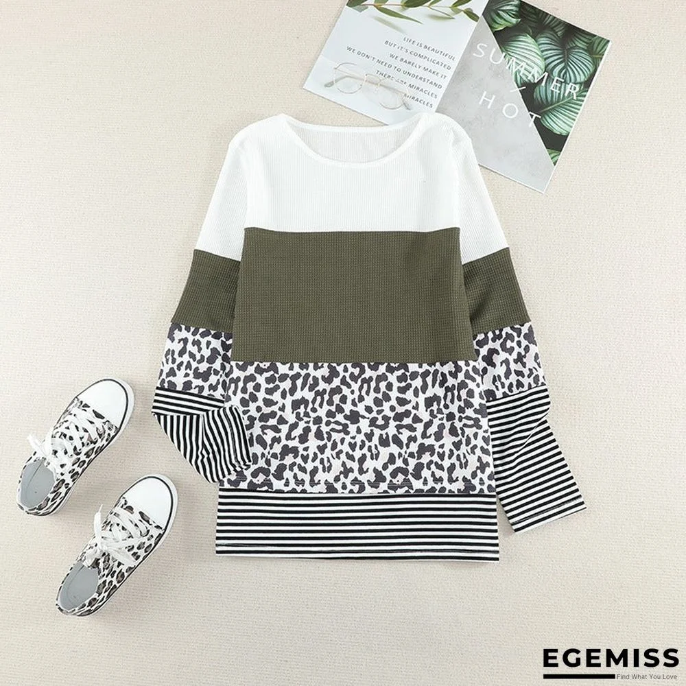 Fashion Striped Round Neck Long Sleeve Pullover Sweater | EGEMISS