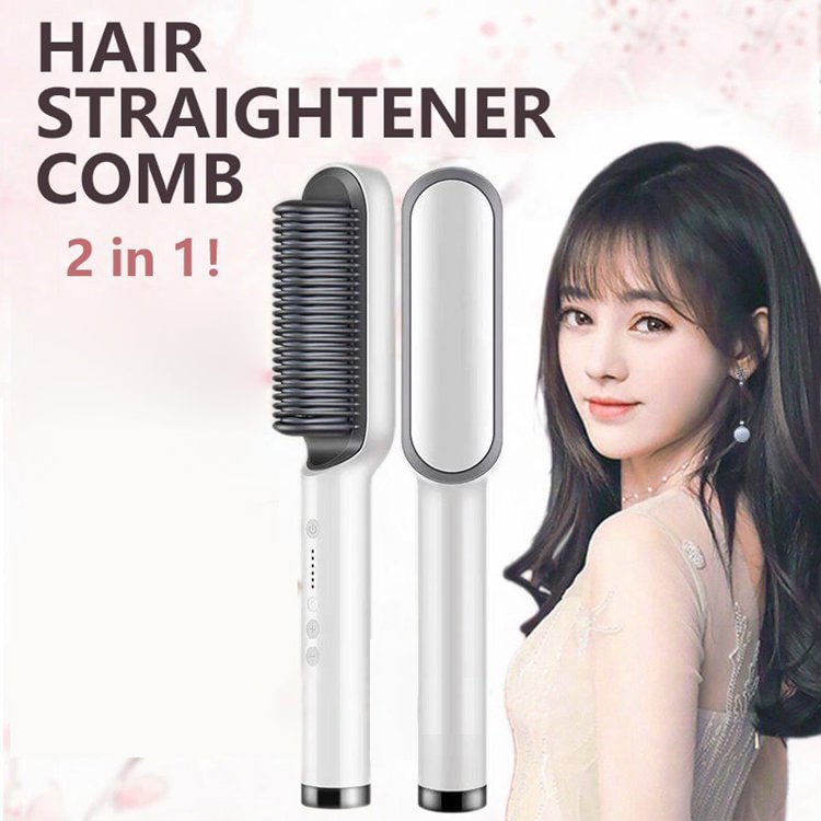 Hair Straightener Comb Hair Curler 2 in 1 Hair Styling Tools