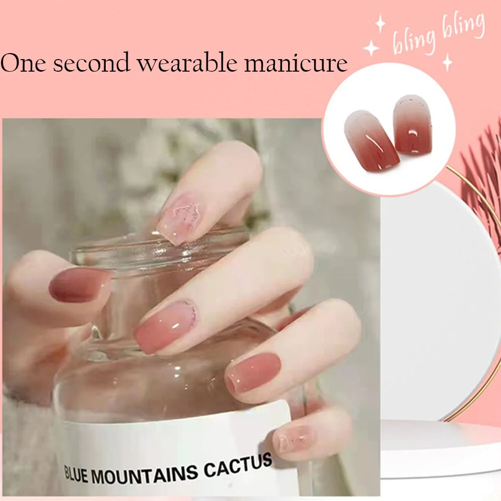 24pcs Ballet Fake Nails Coffin Head Pink Color Press On Nail Art tips with 3D Heart And Bow Design French Style Girl False Nails-Nail Inspo