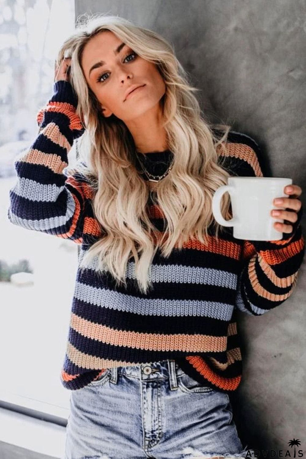 Striped Drop Shoulder Sweater