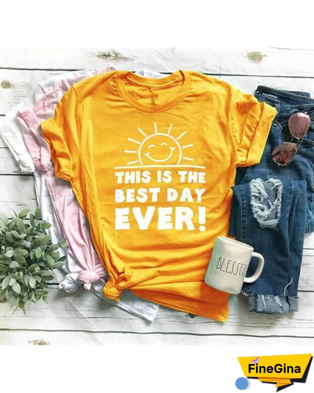 Vintage Short Sleeve Sun Letter Printed Plus Size Casual Tops Shirt