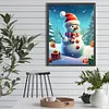 >SALE<5D DIY Full Round Drill Diamond Painting Snowy Windy Snowman Kit Decor 30x40cm