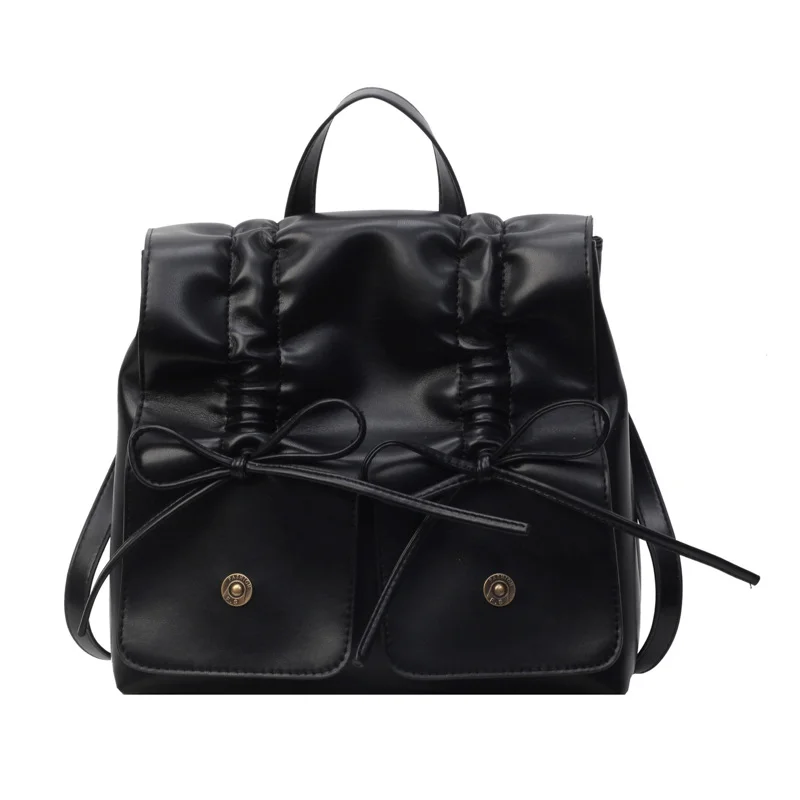Pongl Pongl New Spring Pleated Backpack Bag Women's Bag Fashion Silver Backpack Niche Carry Single Shoulder Travel Bag