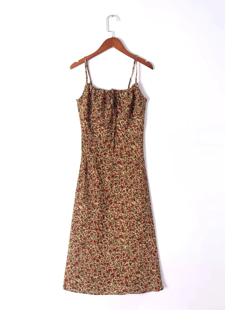 Spring Women Vacation Printed A Line Dress