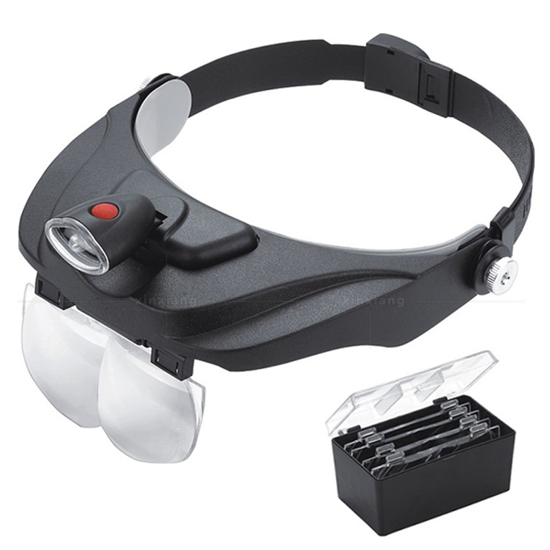 

Adjustable Headband Magnifier with LED Light Reading Head Magnifying Glass, 501 Original