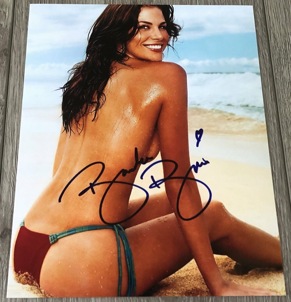 SUPERMODEL BROOKE BURNS SIGNED AUTOGRAPH SEXY BAYWATCH 8x10 Photo Poster painting