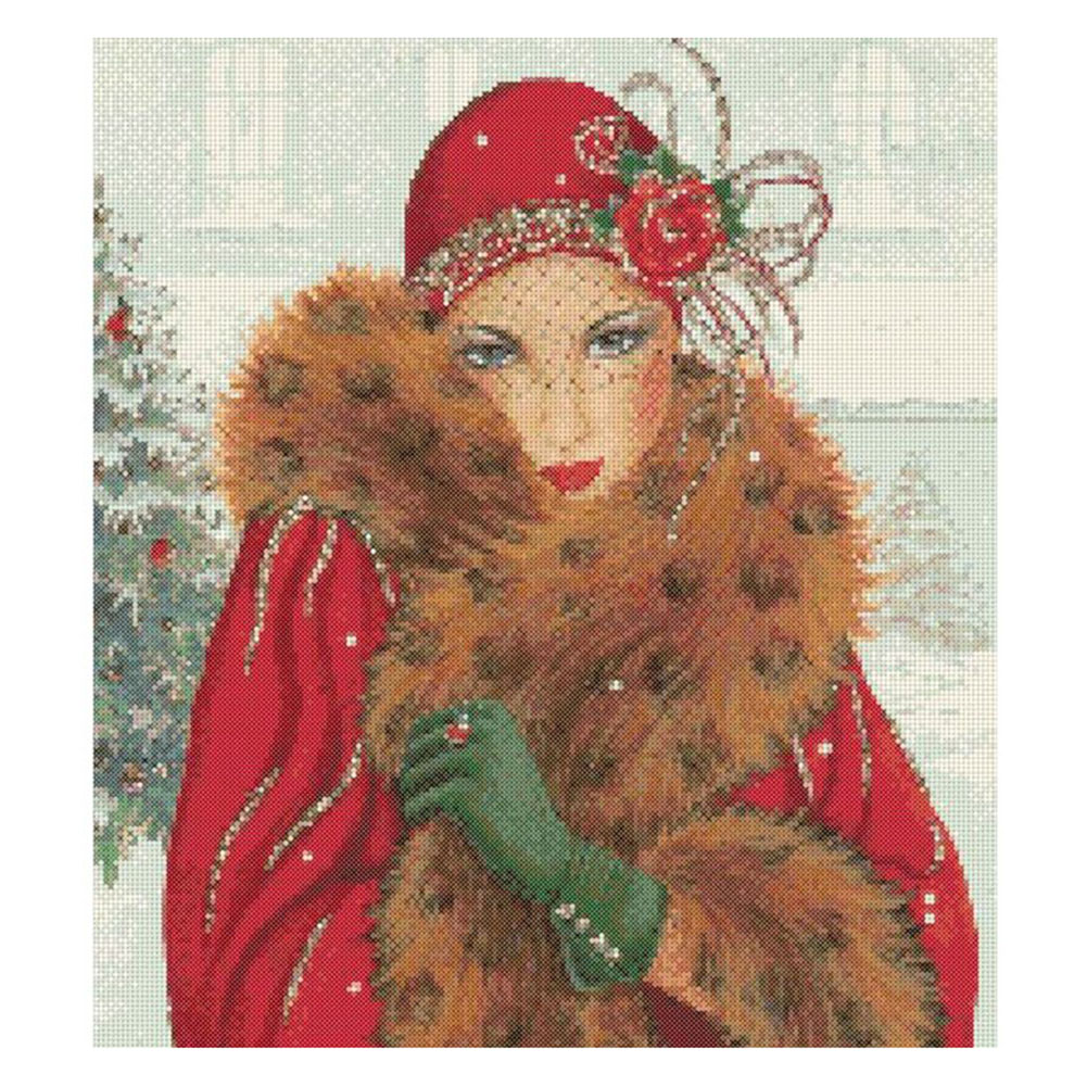 

40*50CM - 11CT Stapmed Cross Stitch - Elegant Lady, 501 Original
