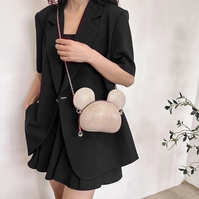 Women’s Mini Plush Solid Color Cute Cylindrical Zipper Crossbody Bag