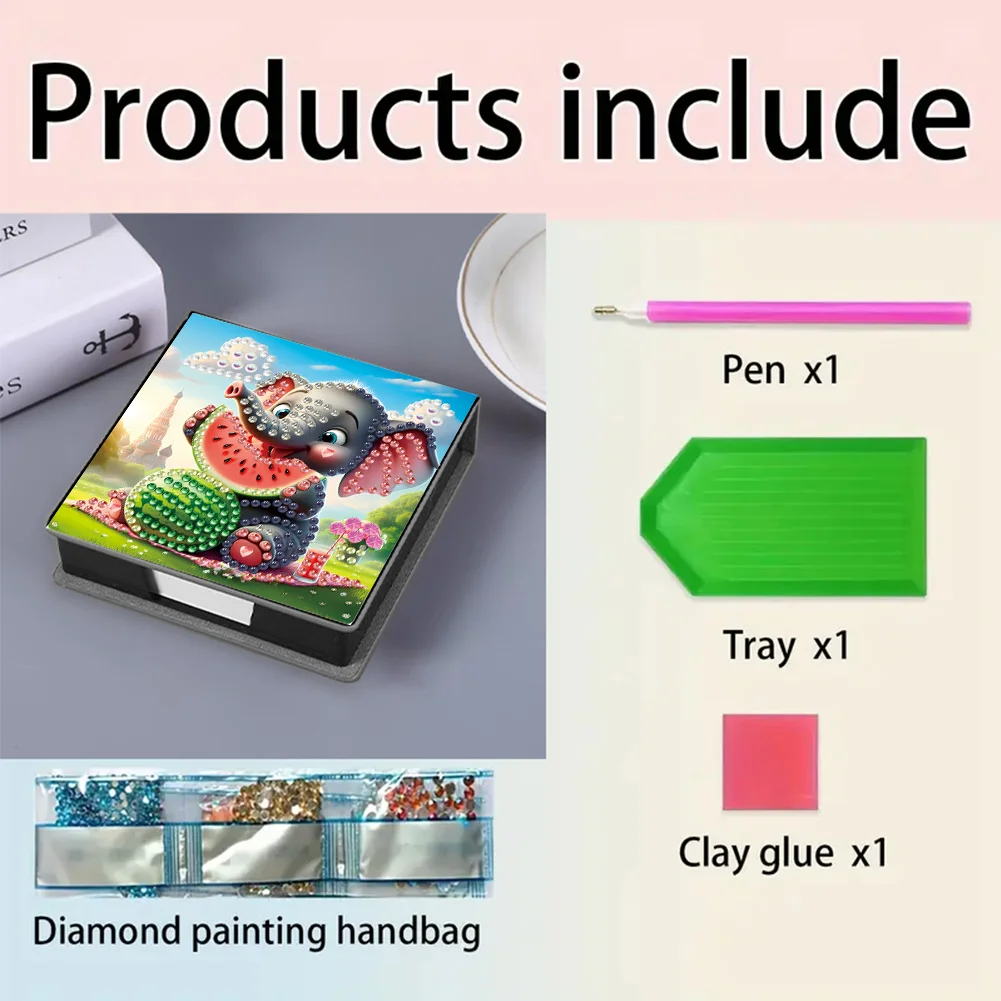 PU 5D Diamond Painting Kit Note Box DIY Diamond Art Notepad Box (R)
