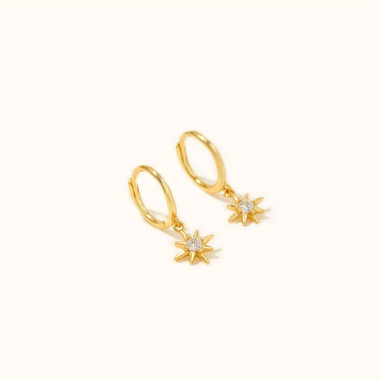 Anise Star Huggie Earrings