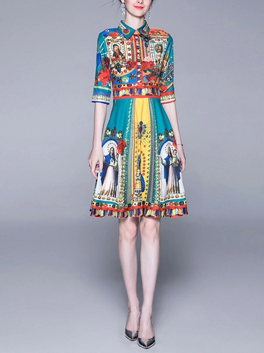 Ethnic Style Printed Dress
