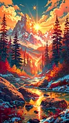 Luxury AB Velvet Diamond Painting Kit - Landscape