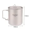 Outdoor titanium cup pure titanium water cup camping portable tea cup coffee cup titanium alloy folding mug