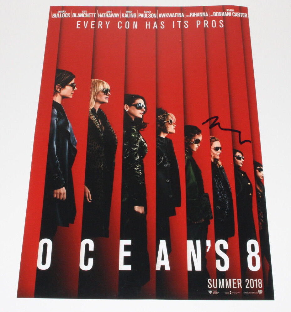 MINDY KALING SIGNED 'OCEAN'S 8' 12x18 OFFICIAL MOVIE POSTER Photo Poster painting w/COA ACTRESS