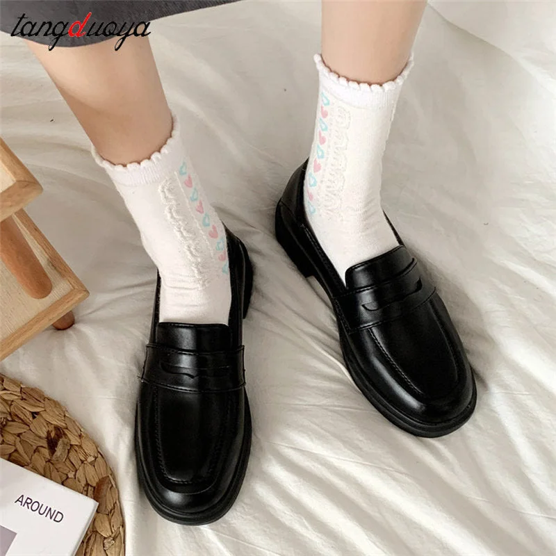 Mary Jane Shoes Girls Japanese School Jk Uniform Accessories Lolita Shoes College Gothic High Quality loafers for women 2022