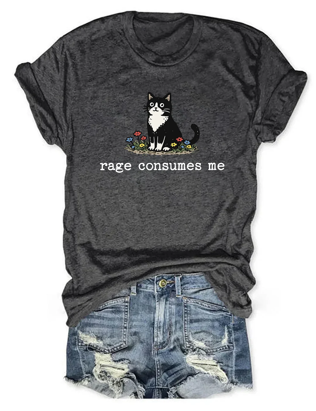 Rage Consumes Me Funny Cat T-shirt