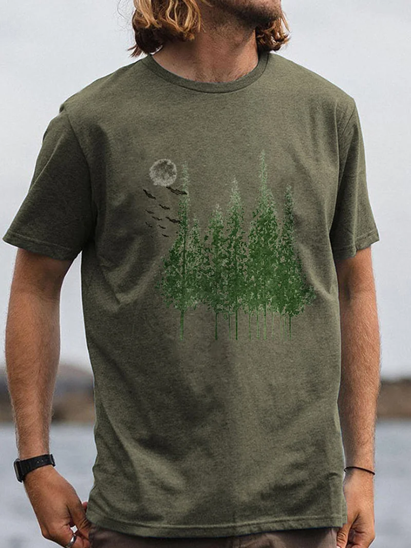 Outdoor Forest Printed Casual T-Shirt in  mildstyles