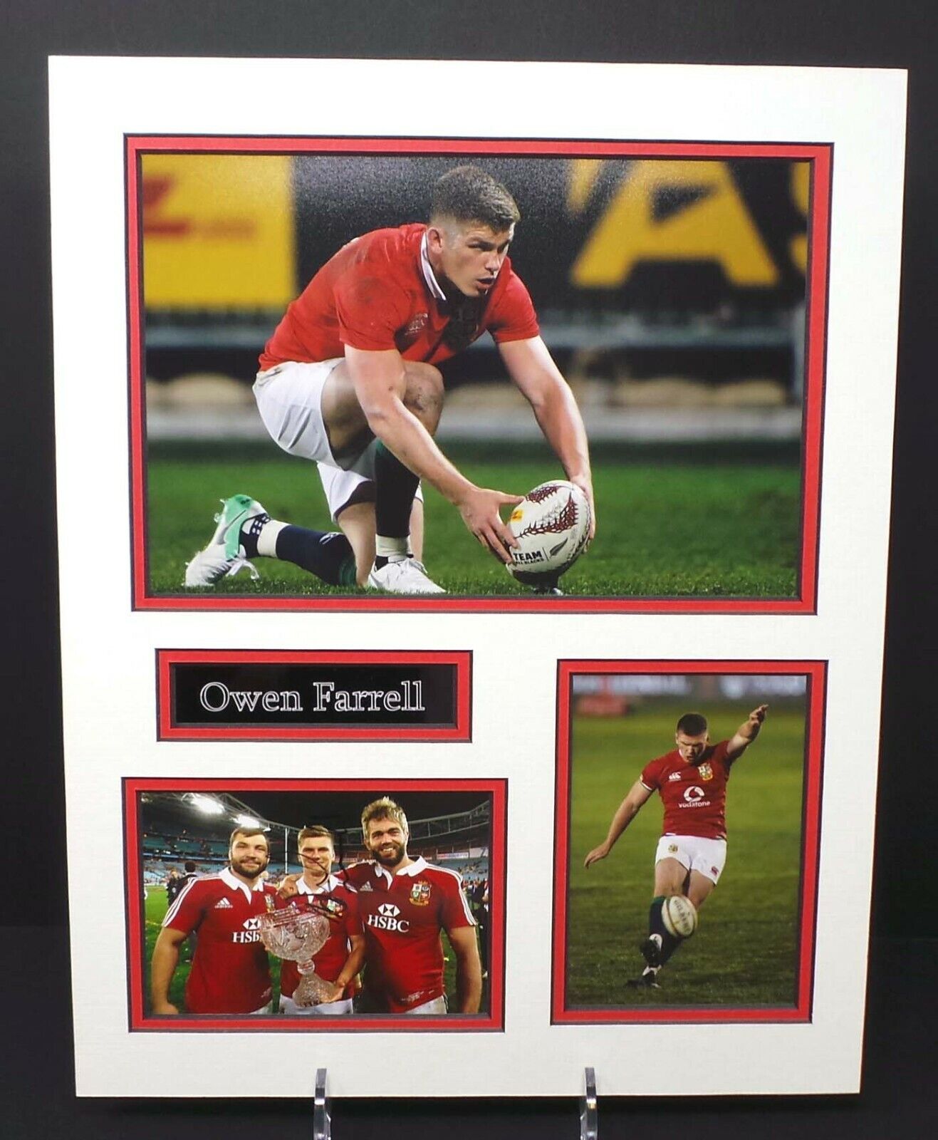 Owen FARRELL Signed & Mounted Photo Poster painting Display 1 England & Lions Rugby AFTAL RD COA