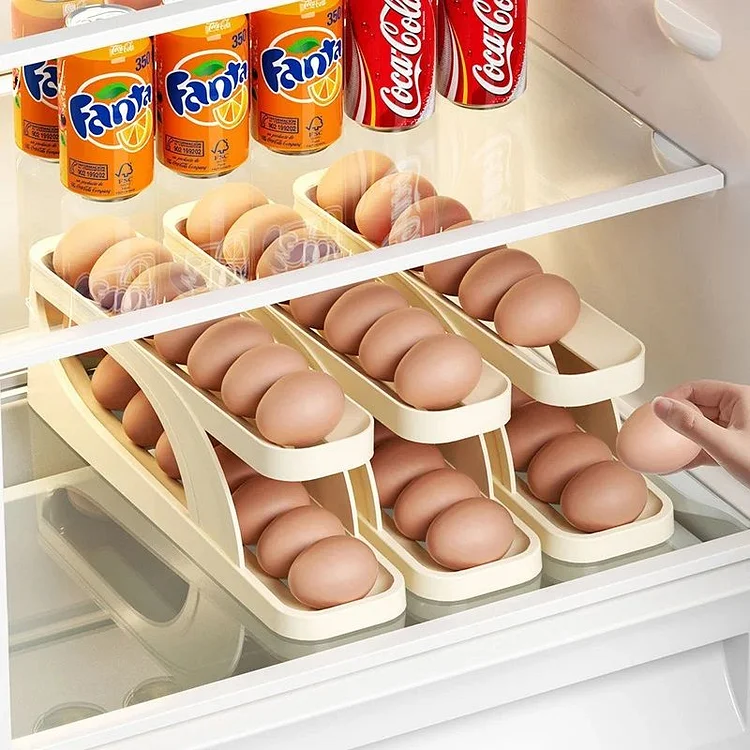 2025 New Automatic Roll-Down Double-layer Egg Dispenser slivor