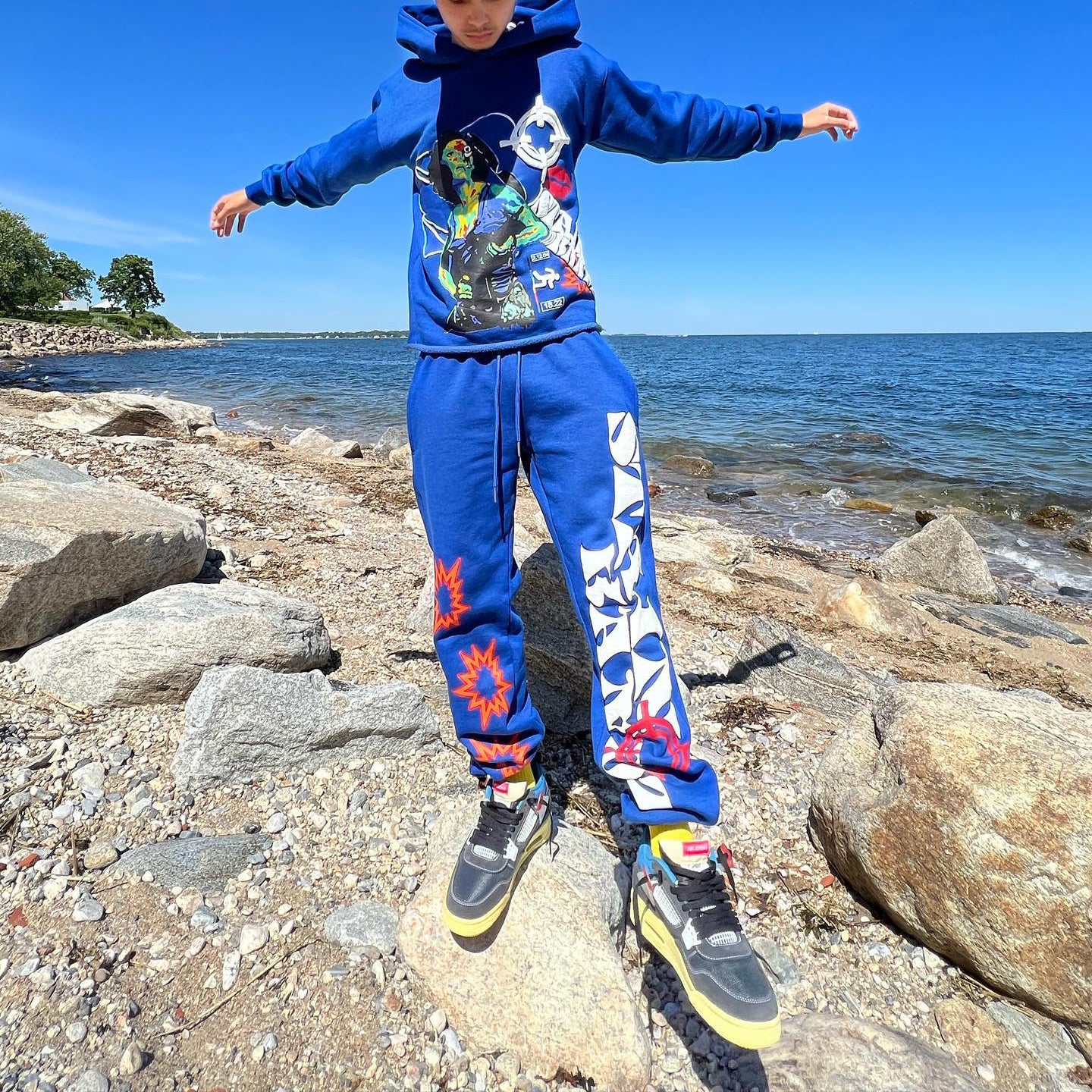 Personalized Fashion Print Loose Sweatshirt Set