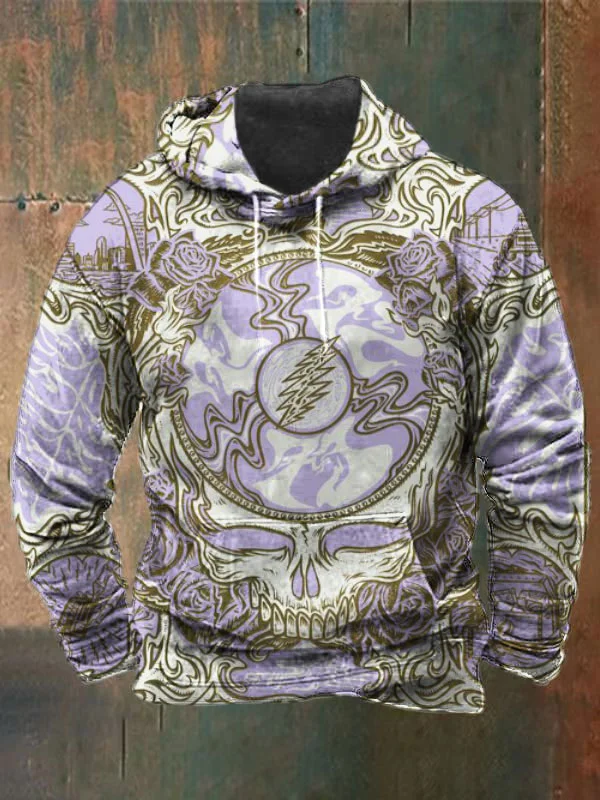 Unisex Skull Print Heavyweight Hoodies