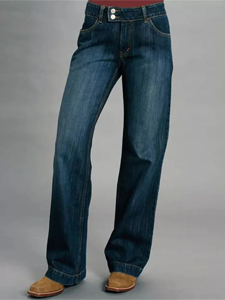 Classic Washed Relaxed Fit Bootcut Jeans