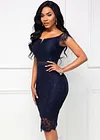 Cap Sleeve Lace Bodycon Dress