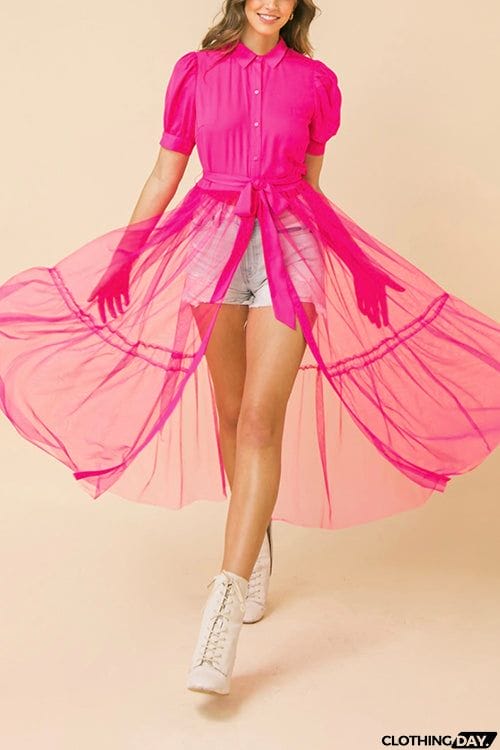 Showing Off A Little Shirt Cover Dress