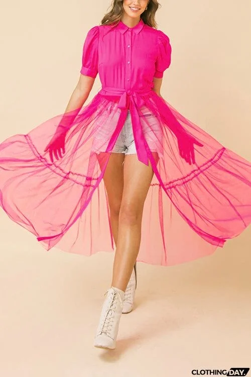 Showing Off A Little Shirt Cover Dress