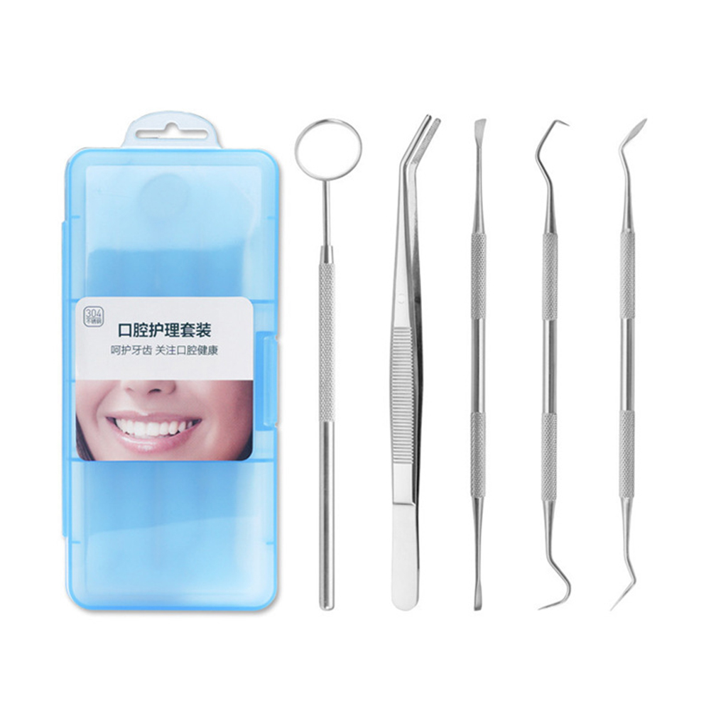 

Stainless Steel Tooth Hygiene Calculus Removal Stain Mouth Mirror Tweezers, 501 Original