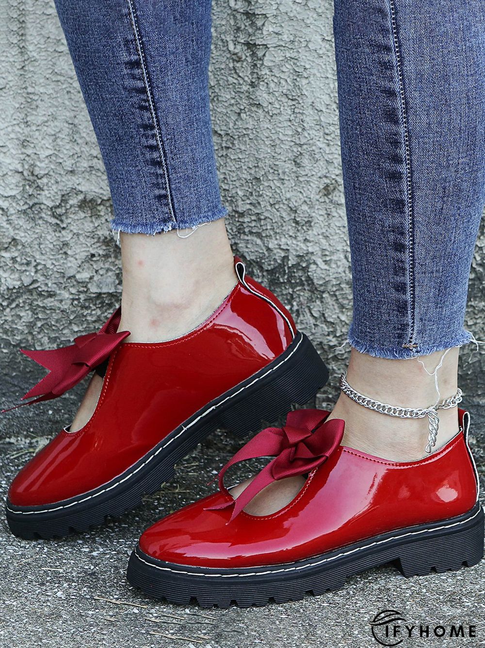 Women's Bow Decor Hollow out Slip On Mary Jane Shoes | IFYHOME