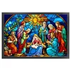 (Big Size)Glass Painting Nativity - 11CT Stamped Cross Stitch - 60*40cm