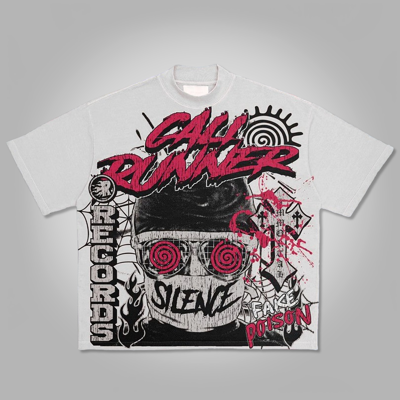 Sopula Flame Abstract Skiiiii Graphics Cotton T-Shirt - SOPULA