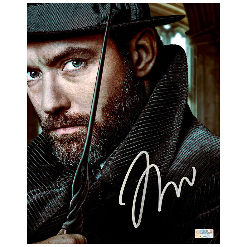 Jude Law Autographed Fantastic Beasts Where to Find Them Dumbledore 8×10 Photo Poster painting