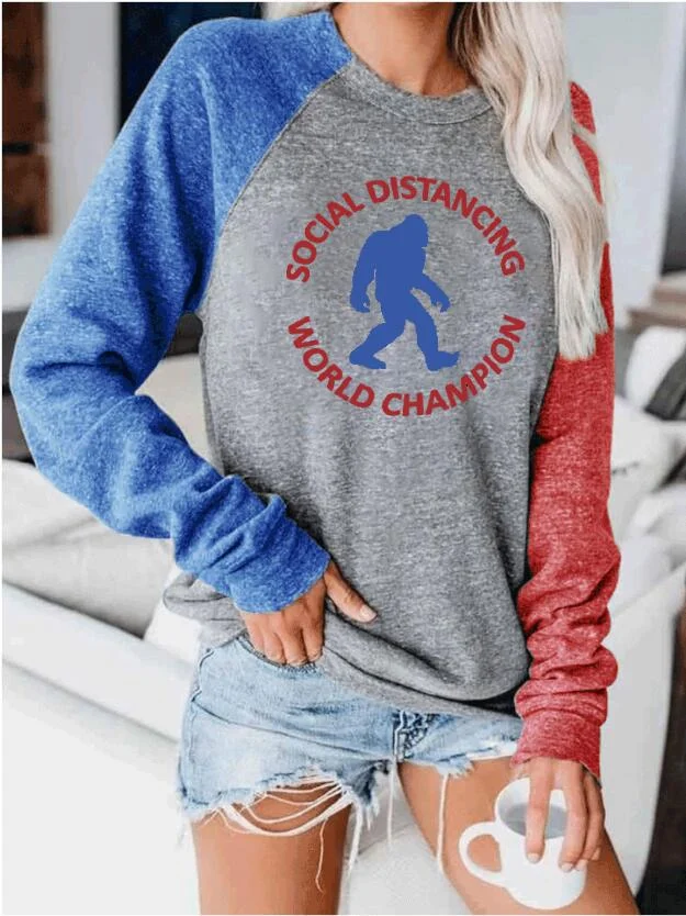Social Distancing World  Champion Bigfoot  Sweatshirt