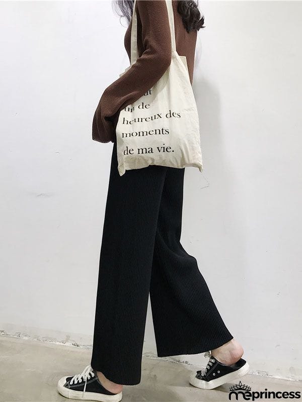 Urban Loose Wide Leg Solid Color Pants