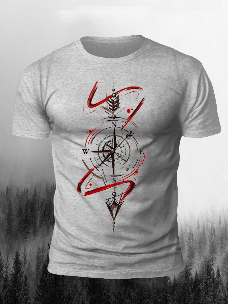 Compass Arrow Print Short Sleeve T-Shirt