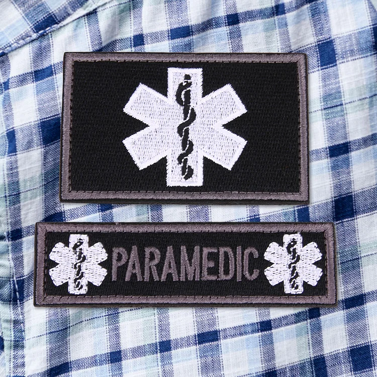2pcs/set Medical Technician EMT Embroidered Patches Military Tact