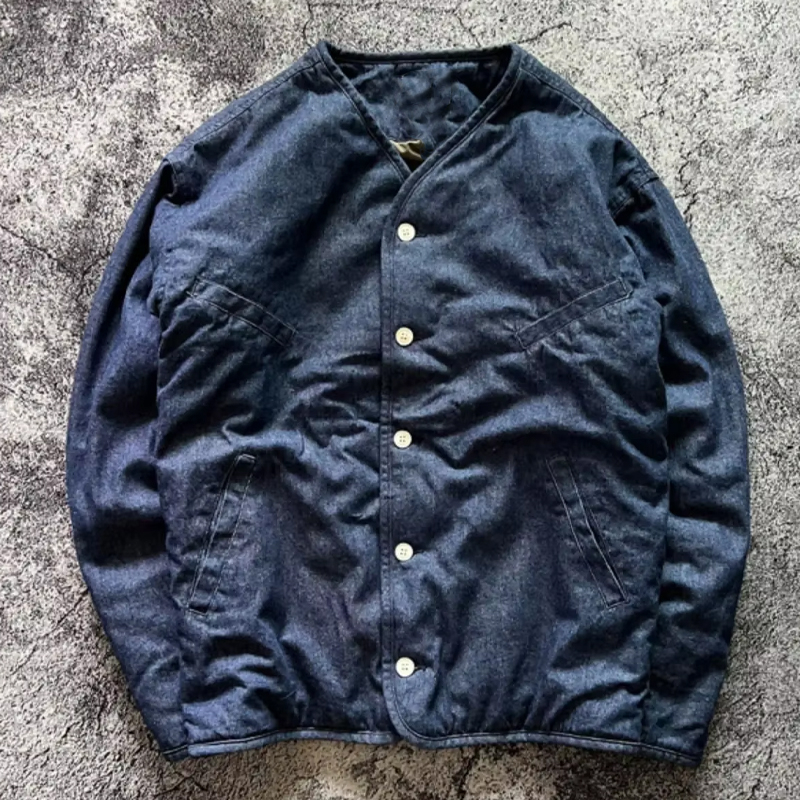 Vintage Thickened Warm Stand Collar Men's Casual Jacket