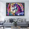 >SALE<Full Embroidery Cotton Thread 11CT Print Stain Glass Unicorn Cross Stitch60x45cm