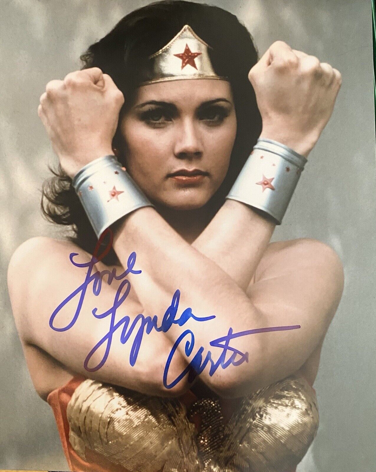 Wonder Woman Lynda Carter Signed Autographed Sexy 8x10 Color Photo Poster painting