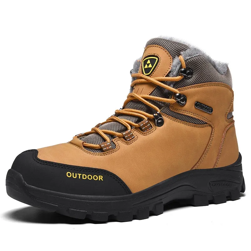 Genuine Leather Men Boots Winter with Fur 2019 Warm Snow Boots Men Winter Work Casual Shoes Military Rubber Ankle Boots JKPUDUN