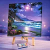 Framed Beach Night View-Paint by Numbers Acrylic Painting 20*20cm(HOT)