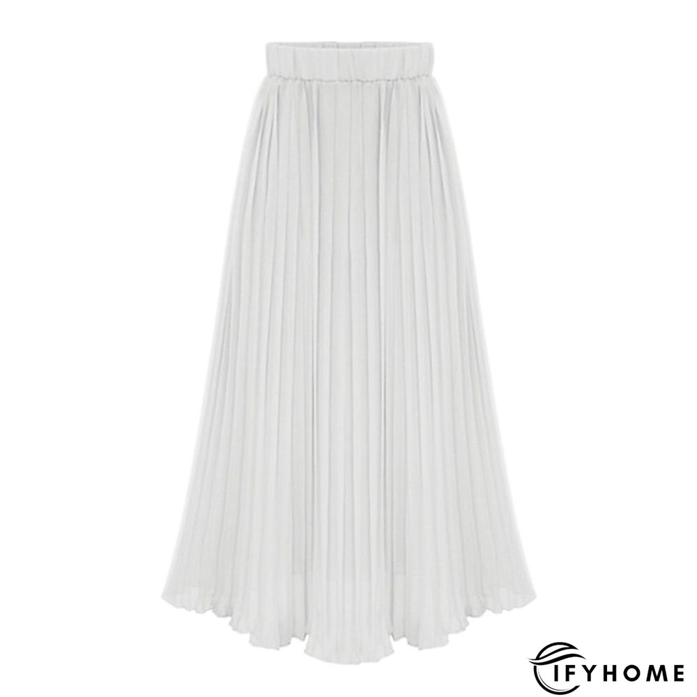 Women's Skirt Long Skirt Maxi Chiffon Black White Pink Beige Skirts Summer Pleated Lined Basic Streetwear Holiday Vacation One-Size | IFYHOME