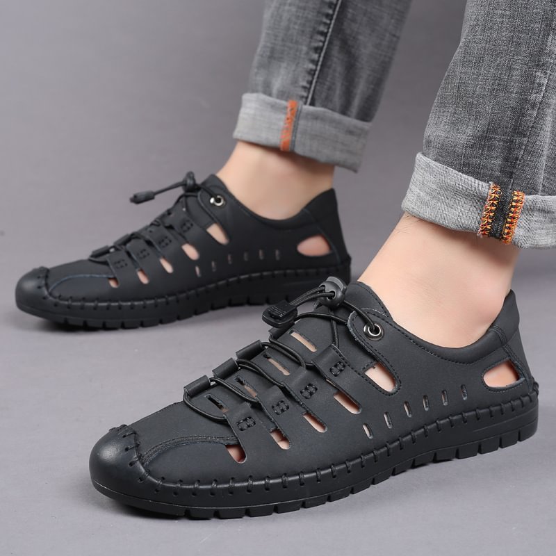 🔥LAST DAY 49% OFF 🔥 Aviator Wrapped Toe Hollow Leather Sandals