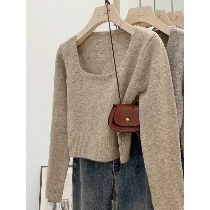 Uveng Uveng Soft Collar Knitted Knitted Women's Autumn Winter New Temperament Jacket Sweater Inside The Bottom Shirt Top