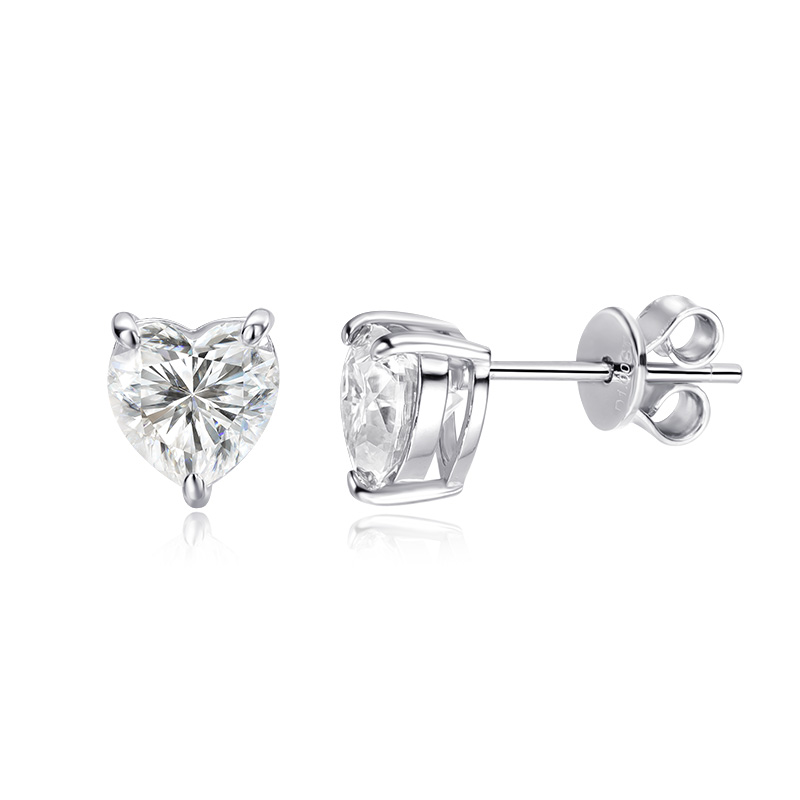 S925 Princess Cut VVS Moissanite Stud Earrings For Women  Classic 4 Prongs Diamond Ear Studs Sparkling Fine Jewelry